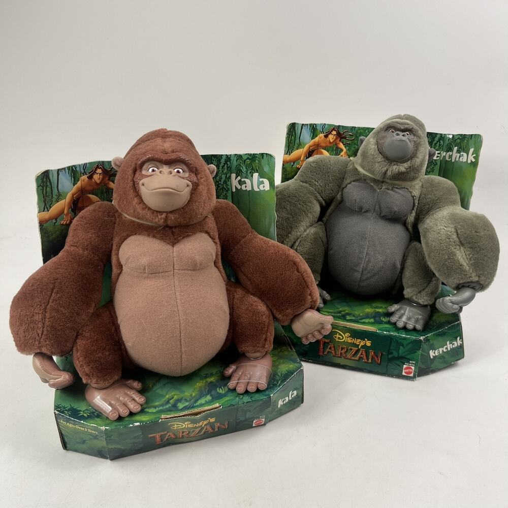 Disney Tarzan Kala Kerchak Plush Stuffed Animal Toy Lot 1999 Mattel 8.5in